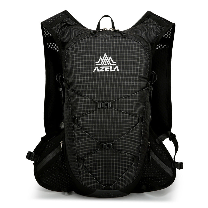 Outdoor Hiking Backpack with Trekking Pole Bag – Nylon, Air-Cushion Straps | Black & White