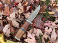 Ironwood Stalker Damascus Steel Knife – Handcrafted Black Walnut Handle