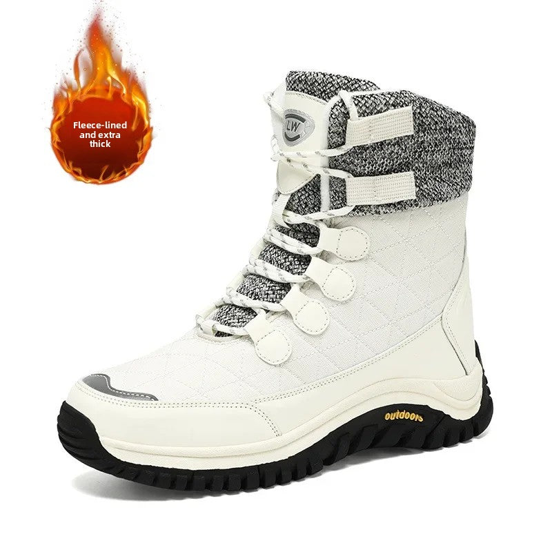 Women's Fur-Lined Ankle Snow Boots – Warm Winter Hiking Boots